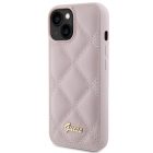 iPhone 15 Tok - Guess Quilted Metal Logo - Pink