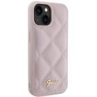 iPhone 15 Tok - Guess Quilted Metal Logo - Pink