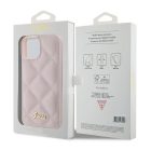 iPhone 15 Tok - Guess Quilted Metal Logo - Pink
