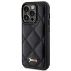 iPhone 15 Pro Max Tok - Guess Quilted Metal Logo - Fekete