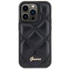 iPhone 15 Pro Max Tok - Guess Quilted Metal Logo - Fekete