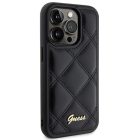 iPhone 15 Pro Max Tok - Guess Quilted Metal Logo - Fekete