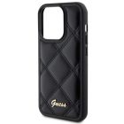 iPhone 15 Pro Max Tok - Guess Quilted Metal Logo - Fekete