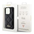 iPhone 15 Pro Max Tok - Guess Quilted Metal Logo - Fekete