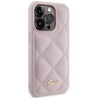 iPhone 15 Pro Max Tok - Guess Quilted Metal Logo - Pink