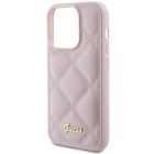 iPhone 15 Pro Max Tok - Guess Quilted Metal Logo - Pink