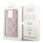 iPhone 15 Pro Max Tok - Guess Quilted Metal Logo - Pink