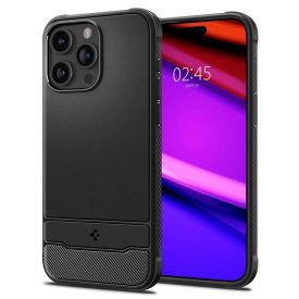 iPhone 15 Pro Tok - Spigen Rugged Armor MagFit - Fekete iPhone 15 Pro Tok - Spigen Rugged Armor MagFit - Fekete