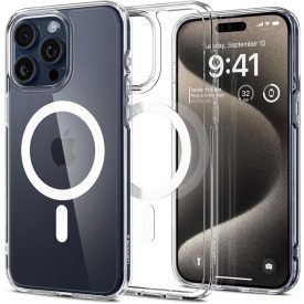 iPhone 15 Pro Max Tok - Spigen Ultra Hybrid MagFit - Átlátszó-Fehér   iPhone 15 Pro Max Tok - Spigen Ultra Hybrid MagFit - Átlátszó-Fehér