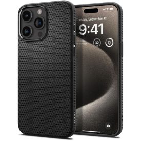 iPhone 15 Pro Max Tok - Spigen Liquid Air - Fekete iPhone 15 Pro Max Tok - Spigen Liquid Air - Fekete