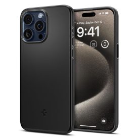 iPhone 15 Pro Max Tok - Spigen Thin Fit - Fekete iPhone 15 Pro Max Tok - Spigen Thin Fit - Fekete