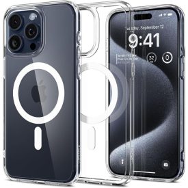 iPhone 15 Pro Tok - Spigen Ultra Hybrid MagFit - Átlátszó-Fehér   iPhone 15 Pro Tok - Spigen Ultra Hybrid MagFit - Átlátszó-Fehér