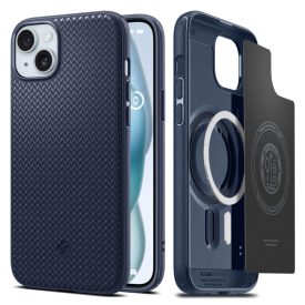 iPhone 15 Plus Tok - Spigen Mag Armor MagFit - Kék iPhone 15 Plus Tok - Spigen Mag Armor MagFit - Kék