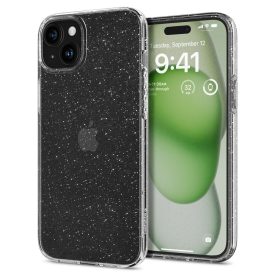 iPhone 15 Plus Tok - Spigen Liquid Crystal Glitter - Átlátszó-Ezüst   iPhone 15 Plus Tok - Spigen Liquid Crystal Glitter - Átlátszó-Ezüst