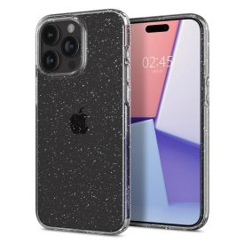 iPhone 15 Pro Max Tok - Spigen Liquid Crystal Glitter - Átlátszó-Ezüst   iPhone 15 Pro Max Tok - Spigen Liquid Crystal Glitter - Átlátszó-Ezüst