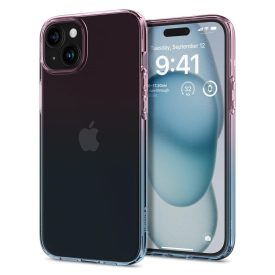 iPhone 15 Tok - Spigen Liquid Crystal - Pink-Kék iPhone 15 Tok - Spigen Liquid Crystal - Pink-Kék