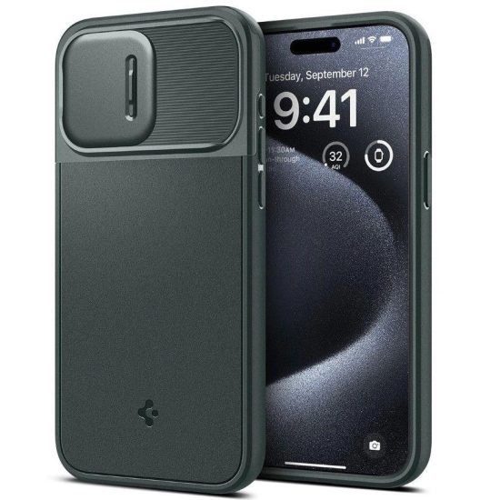 iPhone 15 Pro Tok - Spigen Optik Armor MagFit - Zöld