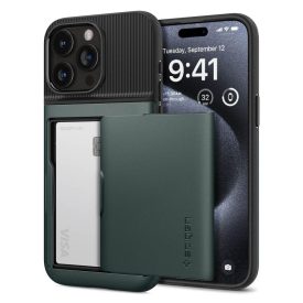 iPhone 15 Pro Tok - Spigen Slim Armor CS - Zöld iPhone 15 Pro Tok - Spigen Slim Armor CS - Zöld