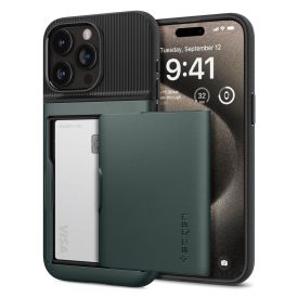 iPhone 15 Pro Max Tok - Spigen Slim Armor CS - Zöld iPhone 15 Pro Max Tok - Spigen Slim Armor CS - Zöld