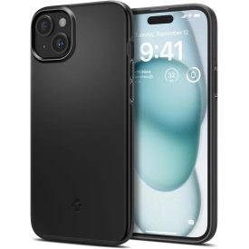 iPhone 15 Tok - Spigen Thin Fit - Fekete iPhone 15 Tok - Spigen Thin Fit - Fekete