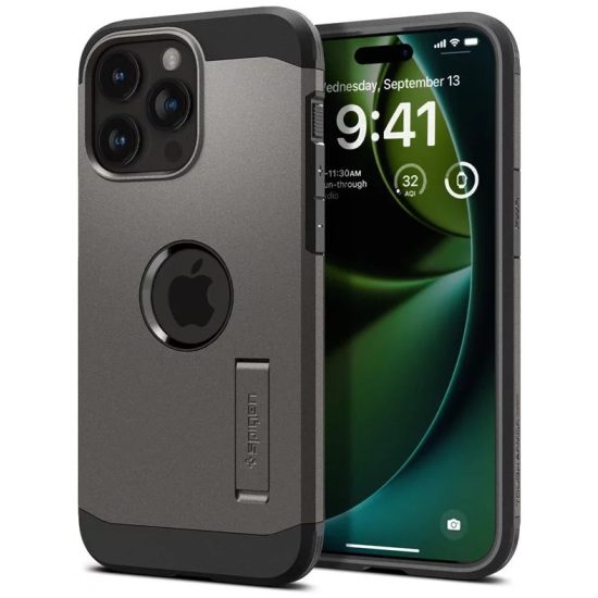 iPhone 15 Pro Tok - Spigen Tough Armor MagFit - Szürke