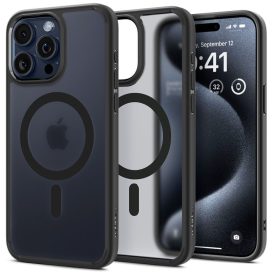 iPhone 15 Pro Tok - Spigen Ultra Hybrid MagFit - Átlátszó-Fekete   iPhone 15 Pro Tok - Spigen Ultra Hybrid MagFit - Átlátszó-Fekete