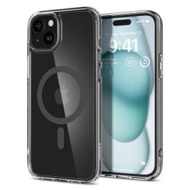   iPhone 15 Tok - Spigen Ultra Hybrid MagFit - Átlátszó-Grafit