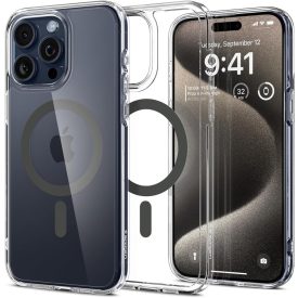 iPhone 15 Pro Max Tok - Spigen Ultra Hybrid MagFit - Átlátszó-Grafit   iPhone 15 Pro Max Tok - Spigen Ultra Hybrid MagFit - Átlátszó-Grafit