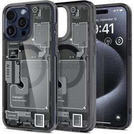 iPhone 15 Pro Tok - Spigen Ultra Hybrid MagFit - Zero One Szürke   iPhone 15 Pro Tok - Spigen Ultra Hybrid MagFit - Zero One Szürke