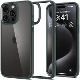 iPhone 15 Pro Max Tok - Spigen Ultra Hybrid - Sötétzöld iPhone 15 Pro Max Tok - Spigen Ultra Hybrid - Sötétzöld