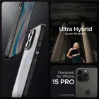 iPhone 15 Pro Tok - Spigen Ultra Hybrid - Matt Fekete