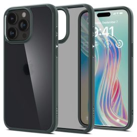 iPhone 15 Pro Max Tok - Spigen Ultra Hybrid - Matt Zöld iPhone 15 Pro Max Tok - Spigen Ultra Hybrid - Matt Zöld