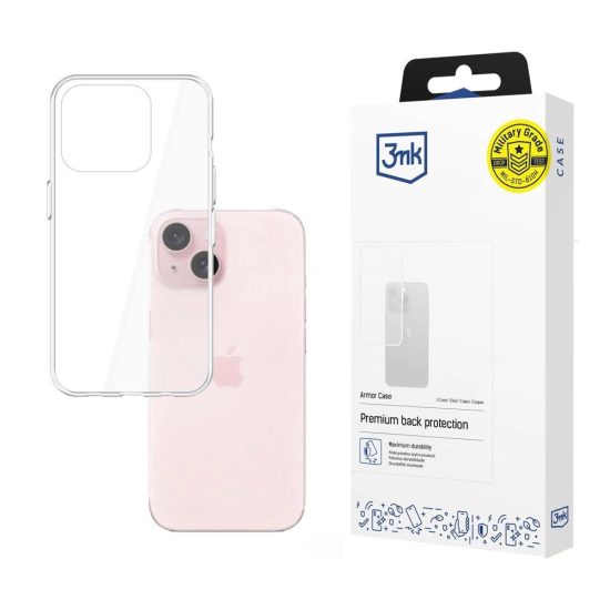 iPhone 15 Tok - 3mk Armor Case - Átlátszó
