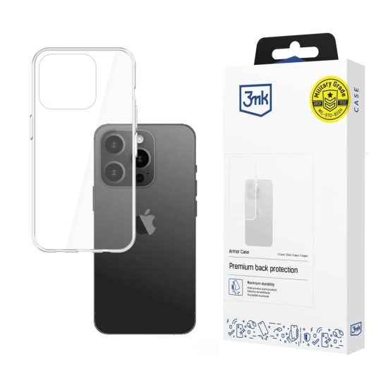 iPhone 15 Pro Tok - 3mk Armor Case - Átlátszó