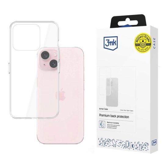 iPhone 15 Plus Tok - 3mk Armor Case - Átlátszó