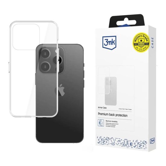 iPhone 15 Pro Max Tok - 3mk Armor Case - Átlátszó