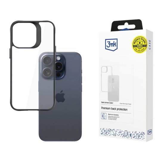 iPhone 15 Pro Tok - 3mk Satin Armor Case+
