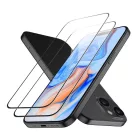 iPhone 15 Kijelzővédő Üvegfólia - ESR Tempered Glass - Fekete x 2 db
