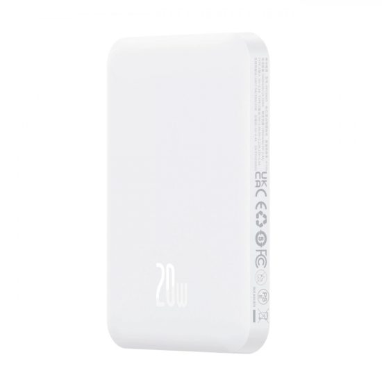 Baseus Mini Power Bank - 5000mAh 20W + USB-C Kábel - Fehér