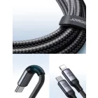 Joyroom 2in1 USB-C - USB-C + Lightning Speedy Kábel - 1.5m 100W - Fekete