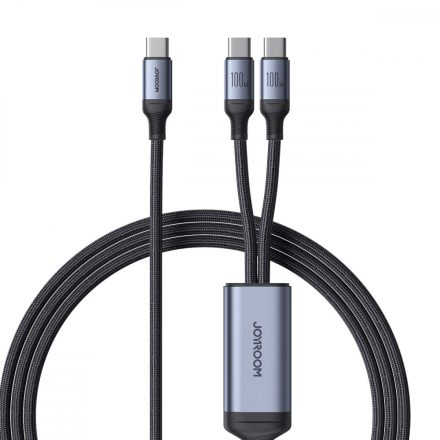 Joyroom 2in1 USB-C - USB-C + USB-C Speedy Kábel - 1.5m 100W - Fekete