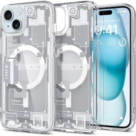 iPhone 15 Plus Tok - Spigen Ultra Hybrid MagFit - Zero One Fehér   iPhone 15 Plus Tok - Spigen Ultra Hybrid MagFit - Zero One Fehér