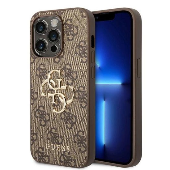iPhone 15 Pro Max Tok - Guess 4G Big Metal Logo - Barna