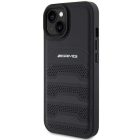 iPhone 15 Plus Tok - AMG Leather Debossed Lines - Fekete