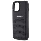 iPhone 15 Tok - AMG Leather Debossed Lines - Fekete
