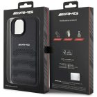 iPhone 15 Tok - AMG Leather Debossed Lines - Fekete
