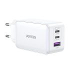 Ugreen Nexode GaN Hálózati Töltő 65W - 2x USB-C + USB-A - Fehér