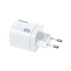Wozinsky GaN Hálózati Töltő 65W - USB-A + 2x USB-C - Fehér
