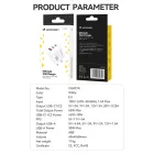 Wozinsky GaN Hálózati Töltő 65W - USB-A + 2x USB-C - Fehér