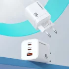 Wozinsky GaN Hálózati Töltő 65W - USB-A + 2x USB-C - Fehér
